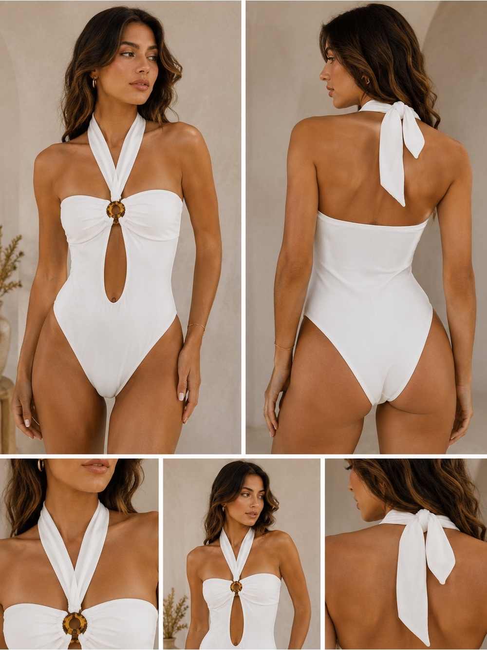 White Halter One-Piece